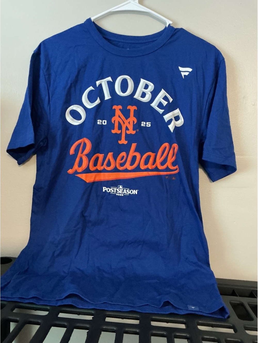 Fanatics 2025 New York Mets October Baseball Postseason T-Shirt Blue Size Small